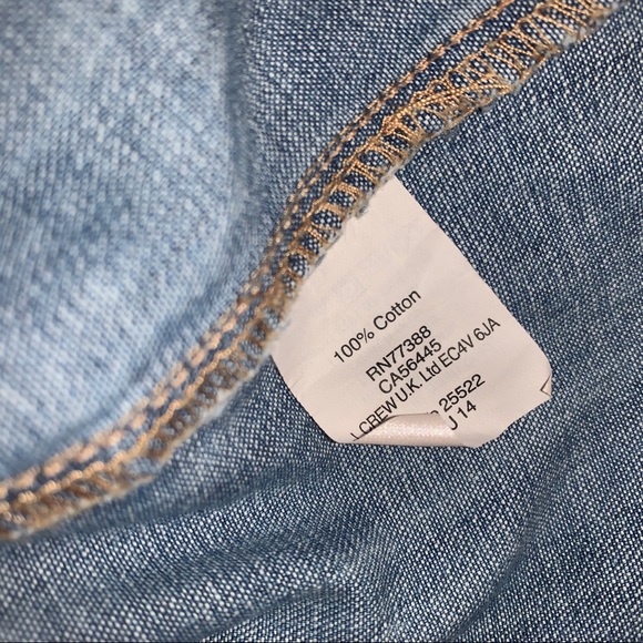 J. Crew Button Up Denim Shirt Size XXS - Picture 10 of 12